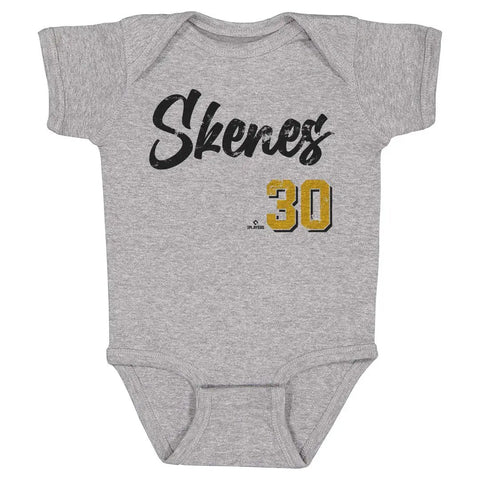 Pittsburgh Pirates Paul Skenes Kids Baby Onesie Kids Baby Onesie 500 LEVEL Heather Gray 6M Kids Baby Onesie