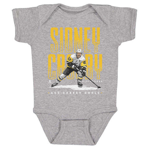 Pittsburgh Penguins Sidney Crosby Kids Baby Onesie Kids Baby Onesie 500 LEVEL Heather Gray 6M Kids Baby Onesie