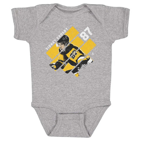 Pittsburgh Penguins Sidney Crosby Kids Baby Onesie Kids Baby Onesie 500 LEVEL Heather Gray 6M Kids Baby Onesie