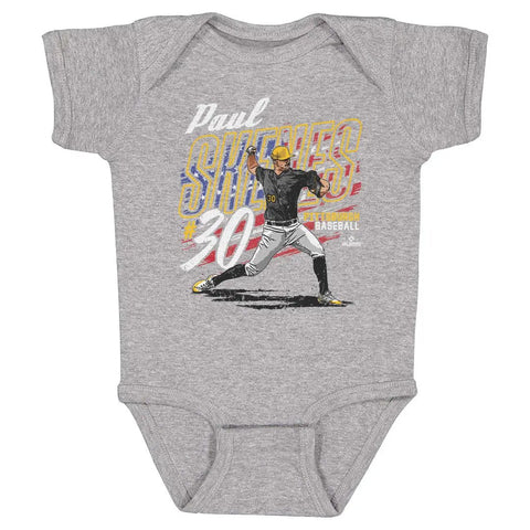 Pittsburgh Pirates Paul Skenes Pittsburgh American Flag Kids Baby Onesie Kids Baby Onesie 500 LEVEL   