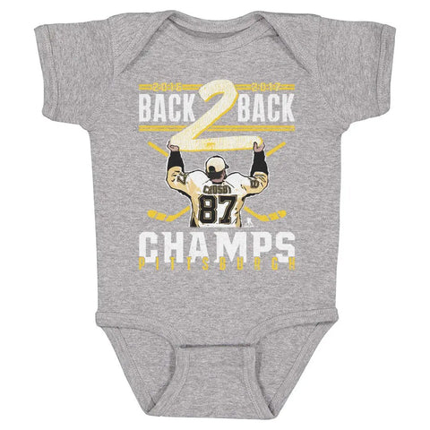 Pittsburgh Penguins Sidney Crosby Kids Baby Onesie Kids Baby Onesie 500 LEVEL Heather Gray 6M Kids Baby Onesie