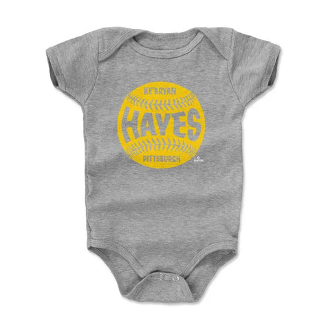 Pittsburgh Pirates Ke'Bryan Hayes Kids Baby Onesie Kids Baby Onesie 500 LEVEL Heather Gray 3-6 Months Kids Baby Onesie