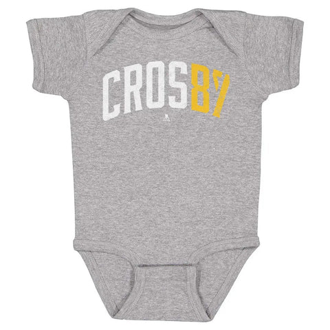 Pittsburgh Penguins Sidney Crosby Kids Baby Onesie Kids Baby Onesie 500 LEVEL Heather Gray 6M Kids Baby Onesie