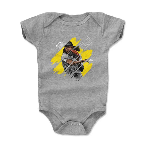 Pittsburgh Pirates Oneil Cruz Kids Baby Onesie Kids Baby Onesie 500 LEVEL Heather Gray 3-6 Months Kids Baby Onesie