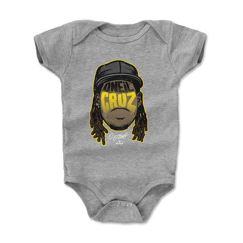 Pittsburgh Pirates Oneil Cruz Kids Baby Onesie Kids Baby Onesie 500 LEVEL Heather Gray 3-6 Months Kids Baby Onesie