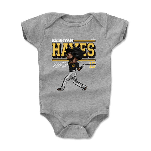 Pittsburgh Pirates Ke'Bryan Hayes Kids Baby Onesie Kids Baby Onesie 500 LEVEL Heather Gray 3-6 Months Kids Baby Onesie