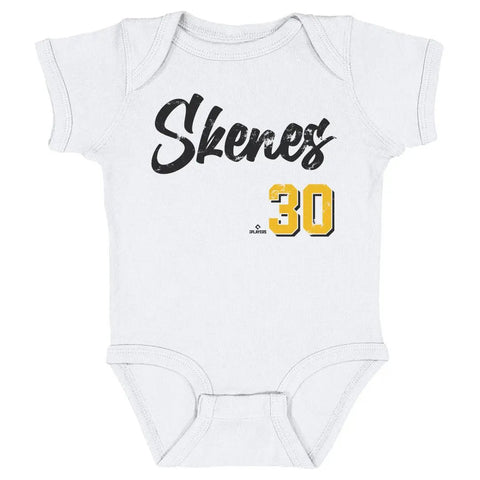 Pittsburgh Pirates Paul Skenes Kids Baby Onesie Kids Baby Onesie 500 LEVEL White 6M Kids Baby Onesie