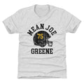 Joe Greene Pittsburgh Helmet Font Kids T-Shirt Kids T-Shirt 500 LEVEL Tri Ash YXS Kids T-Shirt