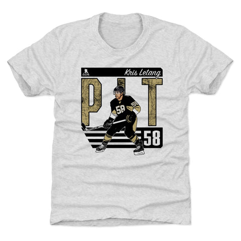 Pittsburgh Penguins Kris Letang Kids T-Shirt Kids T-Shirt 500 LEVEL Tri Ash XS (4-5) Kids T-Shirt