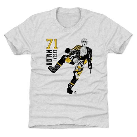 Pittsburgh Penguins Evgeni Malkin Kids T-Shirt Kids T-Shirt 500 LEVEL Tri Ash XS (4-5) Kids T-Shirt