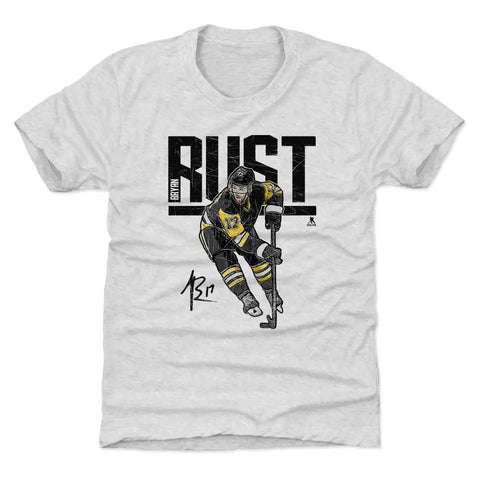 Pittsburgh Penguins Bryan Rust Kids T-Shirt Kids T-Shirt 500 LEVEL Tri Ash XS (4-5) Kids T-Shirt