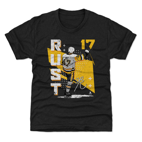 Pittsburgh Penguins Bryan Rust Kids T-Shirt Kids T-Shirt 500 LEVEL Tri Black YXS (4-5) Kids T-Shirt