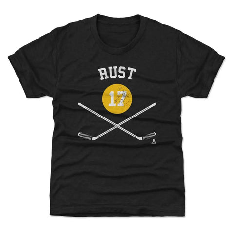 Pittsburgh Penguins Bryan Rust Kids T-Shirt Kids T-Shirt 500 LEVEL Tri Black YXS Kids T-Shirt