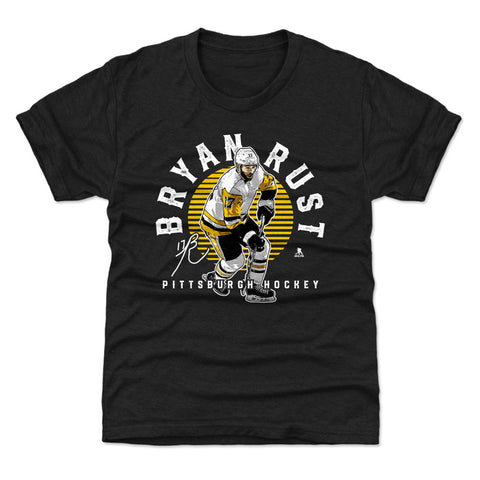 Pittsburgh Penguins Bryan Rust Kids T-Shirt Kids T-Shirt 500 LEVEL Tri Black XS (4-5) Kids T-Shirt