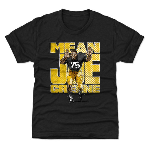 Joe Greene Bold  Kids T-Shirt Kids T-Shirt 500 LEVEL Tri Black YXS (4-5) Kids T-Shirt