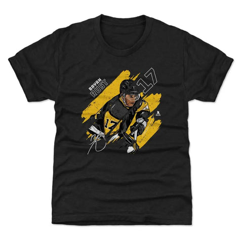 Pittsburgh Penguins Bryan Rust Kids T-Shirt Kids T-Shirt 500 LEVEL Tri Black YXS (4-5) Kids T-Shirt