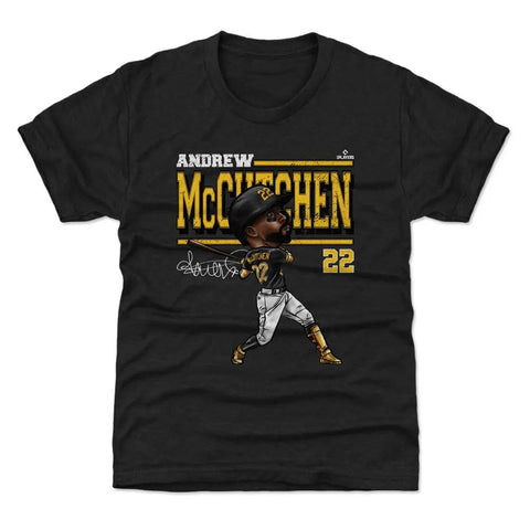 Pittsburgh Pirates Andrew McCutchen Kids T-Shirt Kids T-Shirt 500 LEVEL Kids T-Shirt Tri Black YXS