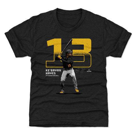 Pittsburgh Pirates Ke'Bryan Hayes Kids T-Shirt Kids T-Shirt 500 LEVEL Tri Black YXS (4-5) Kids T-Shirt