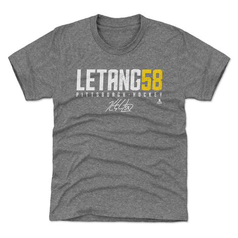 Pittsburgh Penguins Kris Letang Kids T-Shirt Kids T-Shirt 500 LEVEL Tri Gray XS (4-5) Kids T-Shirt