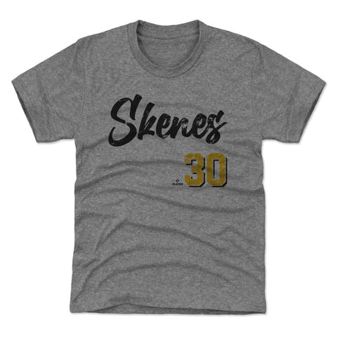 Pittsburgh Pirates Paul Skenes Kids T-Shirt Kids T-Shirt 500 LEVEL Tri Gray YXS Kids T-Shirt