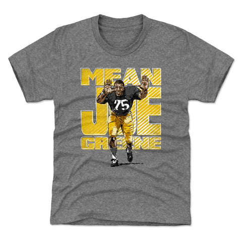 Joe Greene Bold  Kids T-Shirt Kids T-Shirt 500 LEVEL Tri Gray YXS (4-5) Kids T-Shirt