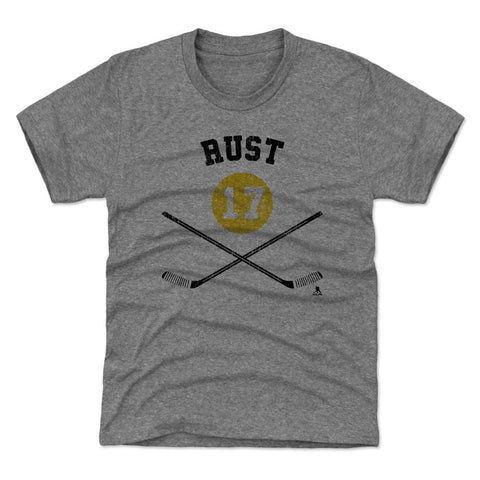 Pittsburgh Penguins Bryan Rust Kids T-Shirt Kids T-Shirt 500 LEVEL Tri Gray XS (4-5) Kids T-Shirt