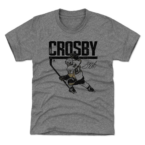 Pittsburgh Penguins Sidney Crosby Kids T-Shirt Kids T-Shirt 500 LEVEL Tri Gray XS (4-5) Kids T-Shirt