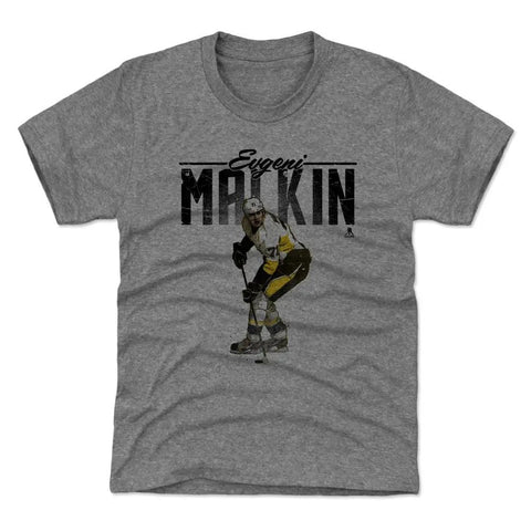 Pittsburgh Penguins Evgeni Malkin Kids T-Shirt Kids T-Shirt 500 LEVEL Tri Gray XS (4-5) Kids T-Shirt