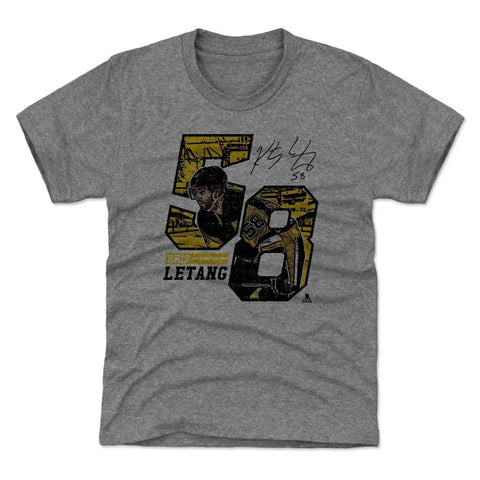 Pittsburgh Penguins Kris Letang Kids T-Shirt Kids T-Shirt 500 LEVEL Tri Gray XS (4-5) Kids T-Shirt