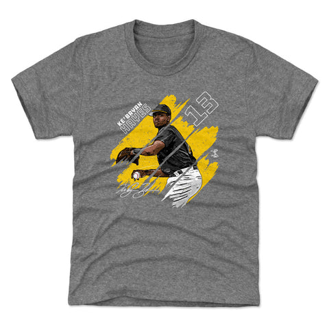 Pittsburgh Pirates Ke'Bryan Hayes Kids T-Shirt Kids T-Shirt 500 LEVEL Tri Gray YXS (4-5) Kids T-Shirt