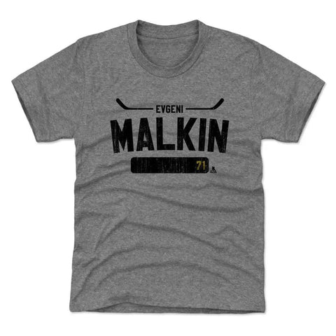 Pittsburgh Penguins Evgeni Malkin Kids T-Shirt Kids T-Shirt 500 LEVEL Tri Gray XS (4-5) Kids T-Shirt