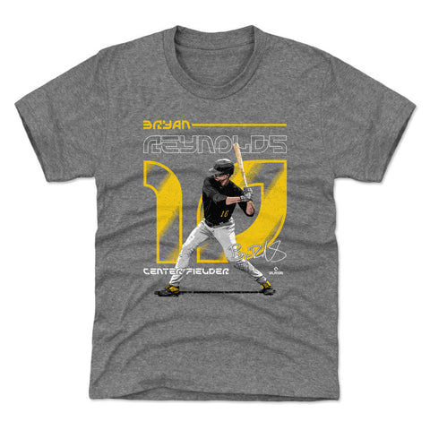 Pittsburgh Pirates Bryan Reynolds Kids T-Shirt Kids T-Shirt 500 LEVEL Tri Gray YXS (4-5) Kids T-Shirt