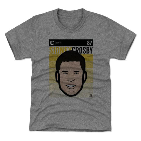 Pittsburgh Penguins Sidney Crosby Kids T-Shirt Kids T-Shirt 500 LEVEL Tri Gray XS (4-5) Kids T-Shirt