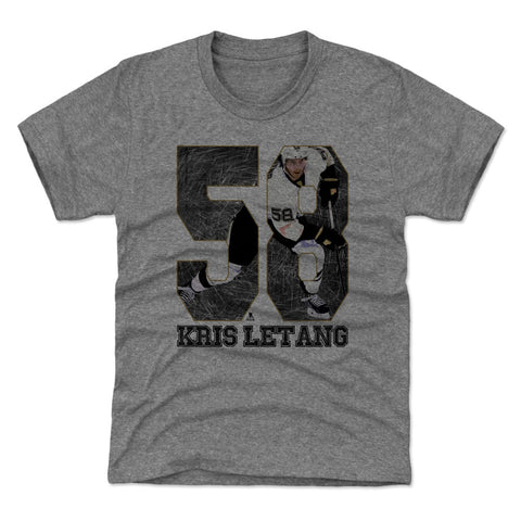 Pittsburgh Penguins Kris Letang Kids T-Shirt Kids T-Shirt 500 LEVEL Tri Gray XS (4-5) Kids T-Shirt