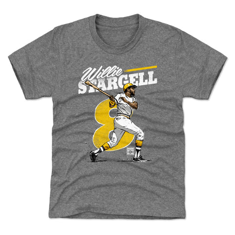 Pittsburgh Pirates Willie Stargell Kids T-Shirt Kids T-Shirt 500 LEVEL Tri Gray YXS (4-5) Kids T-Shirt