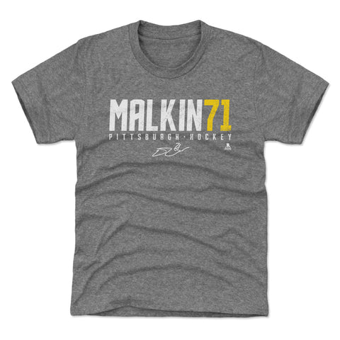 Pittsburgh Penguins Evgeni Malkin Kids T-Shirt Kids T-Shirt 500 LEVEL Tri Gray XS (4-5) Kids T-Shirt