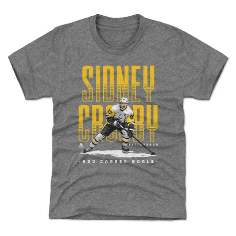 Pittsburgh Penguins Sidney Crosby Kids T-Shirt Kids T-Shirt 500 LEVEL Tri Gray YXS Kids T-Shirt
