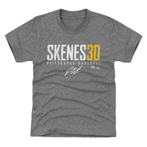 Pittsburgh Pirates Paul Skenes Kids T-Shirt Kids T-Shirt 500 LEVEL Tri Gray YXS Kids T-Shirt