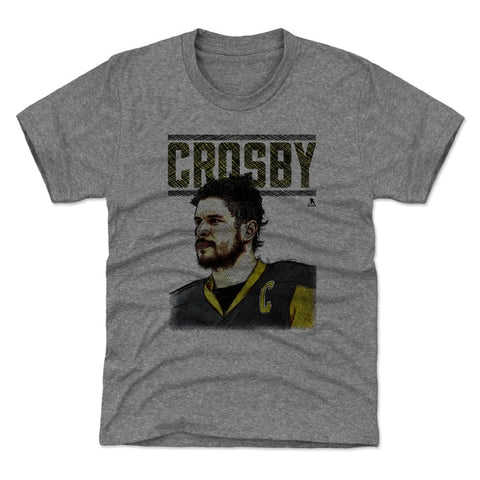 Pittsburgh Penguins Sidney Crosby Kids T-Shirt Kids T-Shirt 500 LEVEL Tri Gray XS (4-5) Kids T-Shirt