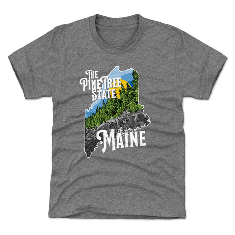 Maine The Pine Tree State Silhouette WHT