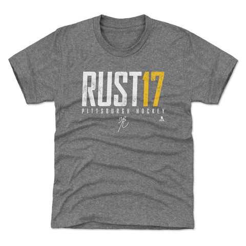 Pittsburgh Penguins Bryan Rust Kids T-Shirt Kids T-Shirt 500 LEVEL Tri Gray YXS (4-5) Kids T-Shirt