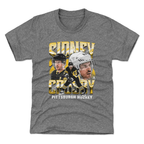 Pittsburgh Penguins Sidney Crosby Kids T-Shirt Kids T-Shirt 500 LEVEL Tri Gray YXS Kids T-Shirt