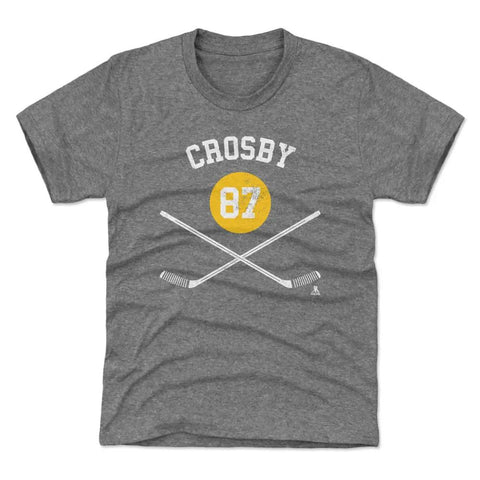 Pittsburgh Penguins Sidney Crosby Kids T-Shirt Kids T-Shirt 500 LEVEL Tri Gray YXS Kids T-Shirt