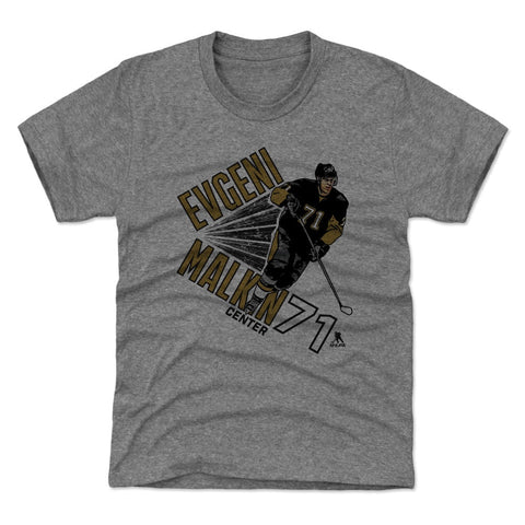 Pittsburgh Penguins Evgeni Malkin Kids T-Shirt Kids T-Shirt 500 LEVEL Tri Gray XS (4-5) Kids T-Shirt