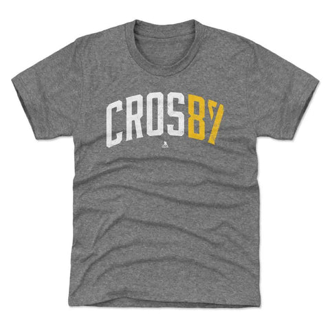 Pittsburgh Penguins Sidney Crosby Kids T-Shirt Kids T-Shirt 500 LEVEL Tri Gray YXS Kids T-Shirt