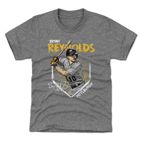 Pittsburgh Pirates Bryan Reynolds Kids T-Shirt Kids T-Shirt 500 LEVEL Tri Gray YXS Kids T-Shirt