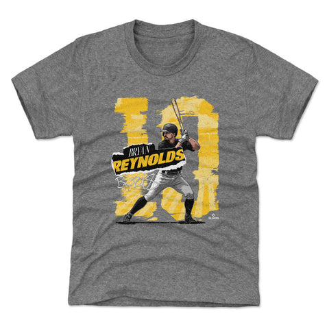 Pittsburgh Pirates Bryan Reynolds Kids T-Shirt Kids T-Shirt 500 LEVEL Tri Gray YXS Kids T-Shirt