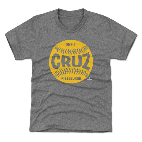 Pittsburgh Pirates Oneil Cruz Kids T-Shirt Kids T-Shirt 500 LEVEL Tri Gray YXS (4-5) Kids T-Shirt