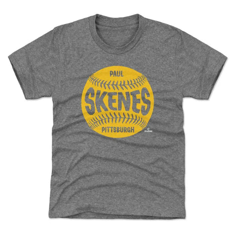 Pittsburgh Pirates Paul Skenes Kids T-Shirt Kids T-Shirt 500 LEVEL Tri Gray YXS Kids T-Shirt