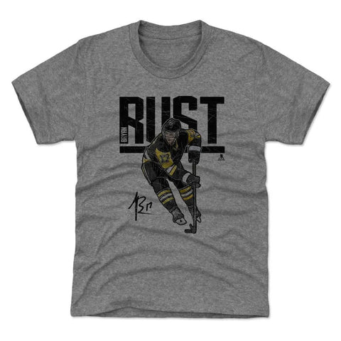 Pittsburgh Penguins Bryan Rust Kids T-Shirt Kids T-Shirt 500 LEVEL Tri Gray XS (4-5) Kids T-Shirt